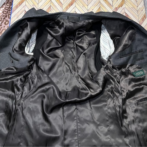Lauren Ralph Lauren Wool Blazer Jacket Sportscoat Office Professional Dark Gray - Picture 7 of 14